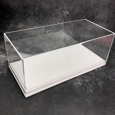 Acrylic Display Case Show Case With White PU Leather Base For 1/18 Car Model • $79.99