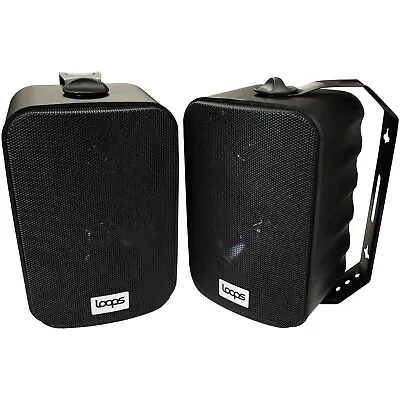 120W Active Bluetooth Wall Speakers – 5” Black Stereo Wireless Music Streaming • £69.99