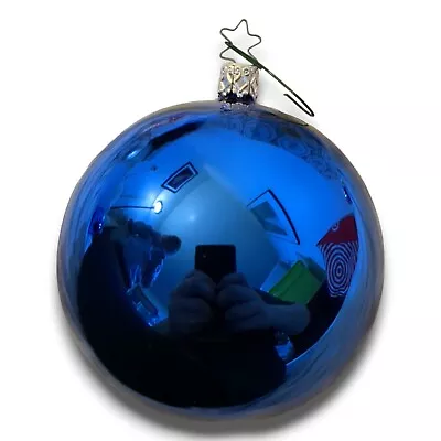 Old World Christmas Inge Glas Christmas Bauble Ball Ornament Vintage Blue • $14.99
