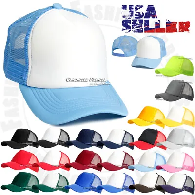 Trucker Hat Foam Mesh Back Baseball Cap Snapback Adjustable Plain Blank Men Hats • $8.45