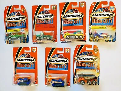 Matchbox 2002 2003 HERO CITY Lot Of 7 Construction Vehicle NOS New Old Stock NIB • $19.99