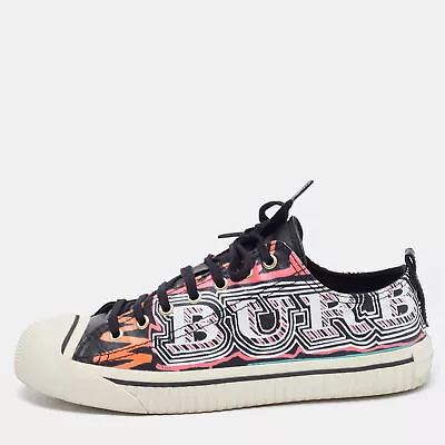 Burberry Multicolor Coated Canvas Kingly Sneakers Size 40 • $155.40