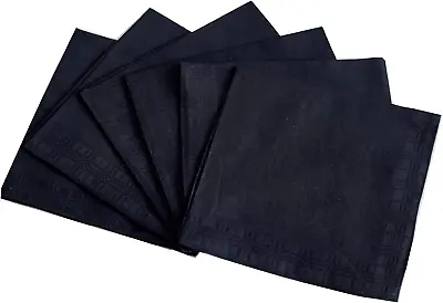 Men'S Handkerchiefs100% Soft CottonBlack HankiePack Of 6 • $13.95