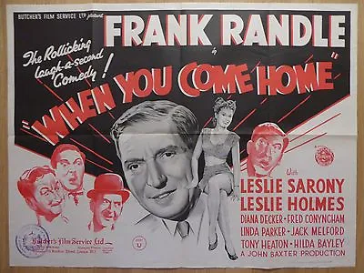 £259.95 • Buy WHEN YOU COME HOME (1948) Original UK Quad Film/movie Poster,comedy,Frank Randle