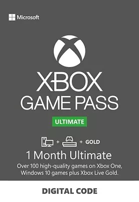 Xbox Ultimate Game Pass 1 Month Code Live & Gold INSTANT DELIVERY • $6.99