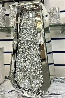 £44.99 • Buy Mirrored Crushed Crystal Diamond Diamante Decorative Vase 40cm