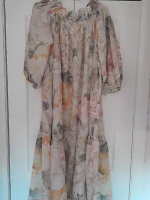 H&M Trend Bardot Off Shoulder Pastel Floral Midi Maxi Dress Size M 10 / 12 / 14 • $39.84