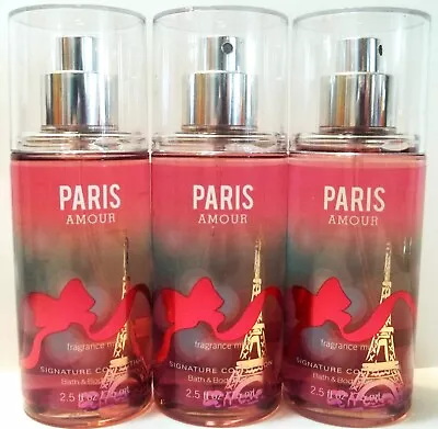 Bath Body Works PARIS AMOUR Fine Fragrance Mist Travel 2.5 Oz NEW X 3 • $40.99