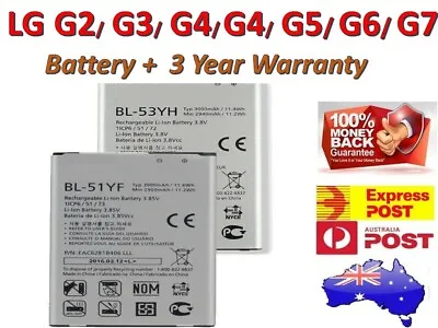 $15.43 • Buy Brand New High Capacity BATTERY FOR LG G2 G3 G4 G5 G6 G7 + 3 Year AU WARRANTY