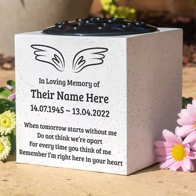 Personalised Engraved Angel Wings When Tomorrow Grave Memorial Flower Pot Vase • £26.95