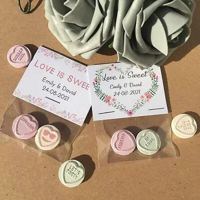 £1.95 • Buy 10x Personalised Love Heart Sweet Favours Thank You Gift Wedding Christening DIY