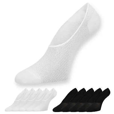 £3.99 • Buy Ladies Invisible Socks 5 Pack Hidden Active Mesh Socks Black White Size 4-8 