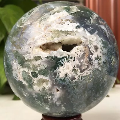 1381g Natural Moss Agate Ball Quartz Crystal Sphere Reiki Meditation Decoration • $1.44