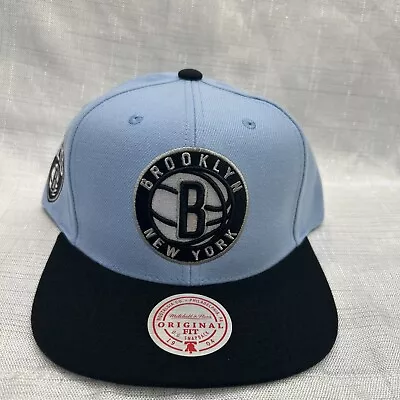 Brooklyn Nets Mitchell & Ness SnapBack Adjustable Hat Baby Blue Color • $26.99