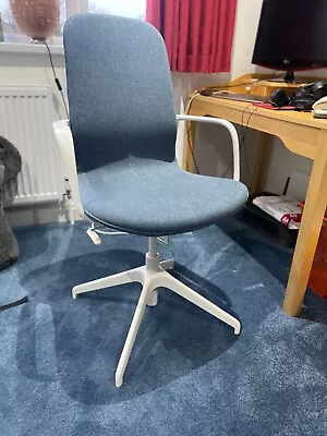 IKEA Langfjall Conference Office Chair With Armrests In Gunnared Blue/White • £85