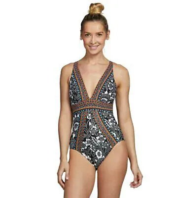 NWOT Multi Color Miraclesuit Delta Dawn Swimsuit 8 Style 6517673 • $82
