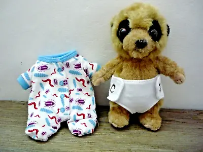 BABY OLEG Meerkat With Nappy & Insect Romper Sleepsuit Soft Plush Toy 1604/DA61 • £11.99