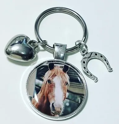 £5.95 • Buy HORSE Personalised Photo Keyring - Pet Loss - Birthday Gift - Daughter Son