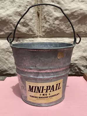 Vintage Mini-Pail # MG-4 Galvanized Bucket Vining Broom Co. 5.5” • $8.99