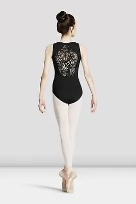 Mirella By Bloch Ladies Tank Style Leotard Peacock Plume Lace Back M3042 Black • £34