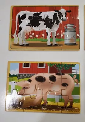 Melissa & Doug Farm Animals 4-in-1 Wooden Puzzles In Storage Box (48 Pcs Total) • $5.25