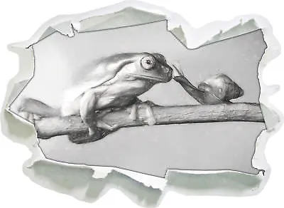 The Frog And The Snail Art Coal Effect - 3D Look Paper Wall Tattoo Reflect • £17.20