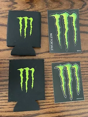 NEW Set Monster Energy Koozie Drink Black Neoprene Insulation Sticker Sheet • $4.99