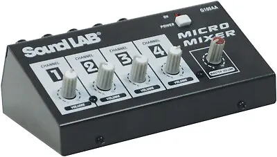 £19.99 • Buy Sound Lab 4 Channel Mono Microphone Micro DJ PA Audio Volume Mixer