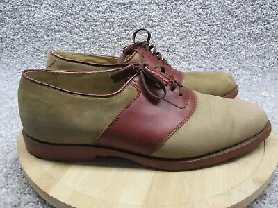 VINTAGE Johnston Murphy Saddle Mens Shoes Brown Size 10.5M Lace Up GUC • $24.99