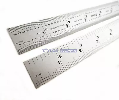 Shinwa 6  Rigid Zero Glare 4R Machinist Rule Ruler 1/8 1/16 1/32 1/64 3001A • $14.99