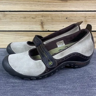 Merrell Plaza Bandeau Womens US 8.5 Mary Jane Slip On Shoes Suede  Taupe Brown • $24.99