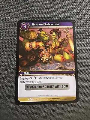 World Of Warcraft TCG Loot Card - Rest And Relaxation Loot Picnic Basket Toy NEW • $25