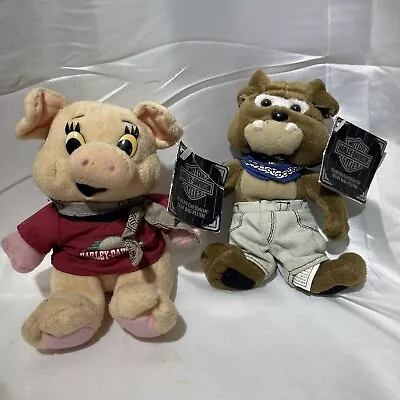 Harley Davidson VTG 90's Plush Figure Lot Of 2 Racer The Pig & Spike Bulldog NWT • $26.24