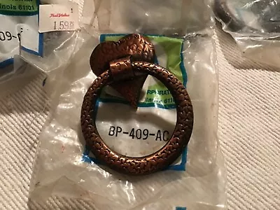 Vintage Hammered Copper Heart Shaped Ring Drawer/Cabinet Knobs/Pulls Set Of 12 • $19.99