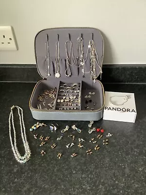 Accessorize Jewellery Box With A Huge Bundle Of Jewellery 58 Prs Earrings Rings • £69.99