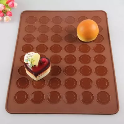 £3.95 • Buy Silicone Macaron Macaroon Mat Tray 48 Circles Muffin Mould Oven Baking Tool Mold