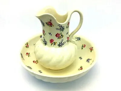 Vintage White Floral Design Mintons England D4310 6 Large Water Pitcher Basin • $240