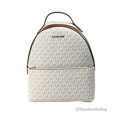 Michael Kors Sheila Medium Vanilla Signature PVC Front Pocket Backpack Bag • $129