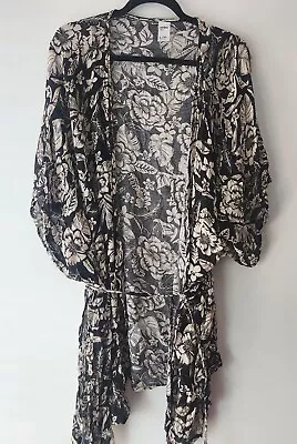 Anko Beach Throw Swim Cover Up Jacket Wrap L To XL Kimono Sleeve Kmart Floral • $11