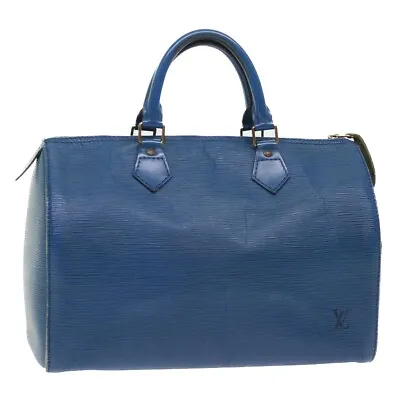 LOUIS VUITTON Epi Speedy 30 Hand Bag Toledo Blue M43005 LV Auth 52236 • $288