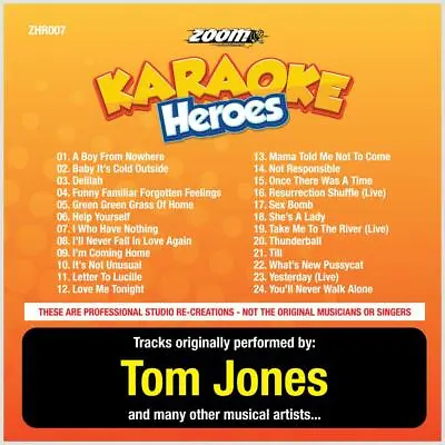£6.99 • Buy Tom Jones Karaoke CDG Disc - Zoom Karaoke Heroes Vol 7, 24 Tracks, CD+G, ZHR007