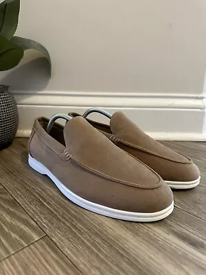 Old Money Summer Walk Shoes Men’s Suede Loafers Men Size US 10 Brown/White • $75