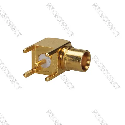 MCX Jack Female Right Angle Thru Hole PCB Mount With Solder Post RF Connector • $1.08