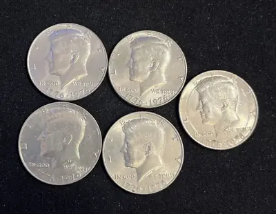 5 Commemorative Bicentennial Kenedy Half Dollar Coins 1776-1976 200 Years • $12.50