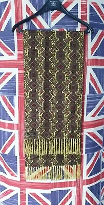 Vintage Mens Womens Unisex Sammy Tricel Scarf Yellow Paisley Squares Red • £24.99