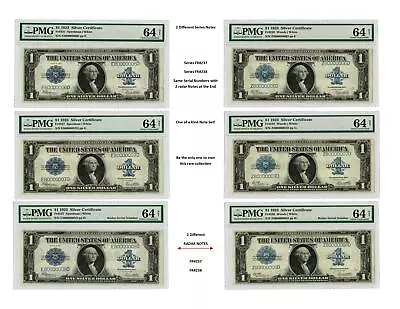 RARE 1923 $1 Silver Certificate 6 Note Set 2 RADAR & 4 SPECIAL Serial Numbers • $5200