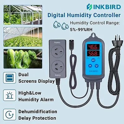 $48.59 • Buy 240V Humidity Controller INKBIRD Hygrometer Humidity Control Switch Sensor Alarm