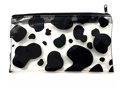 £1.98 • Buy Clear Cow Print Pencil Case Mask Case Pen Bag Cosmetic Pouch Transparent EVA