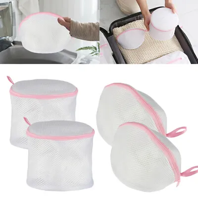 Zipped Lingerie Cylinder Mesh Laundry Wash Bag Washing Net Underwear Bra Socks • $6.99