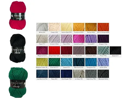 Cygnet SERIOUSLY CHUNKY Acrylic Wool 100g Yarn Ball Knitting Crochet • $24.94